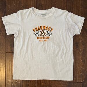 White Kids' T-Shirt with Orange Graphic